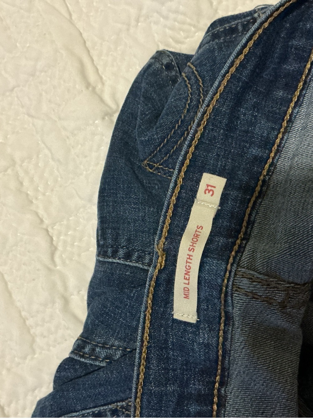 Levi's Dark Blue Mid-Length Denim Shorts
